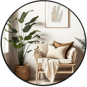 Black Circle Mirror for Wall 20 inch - Round Mirror for Bathroom, Entryway