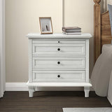 HOME Farmhouse Nightstand with Charging Station, Drawer Organizer