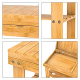 Bamboo Shoe Rack Wood Bench with Storage Shelf for