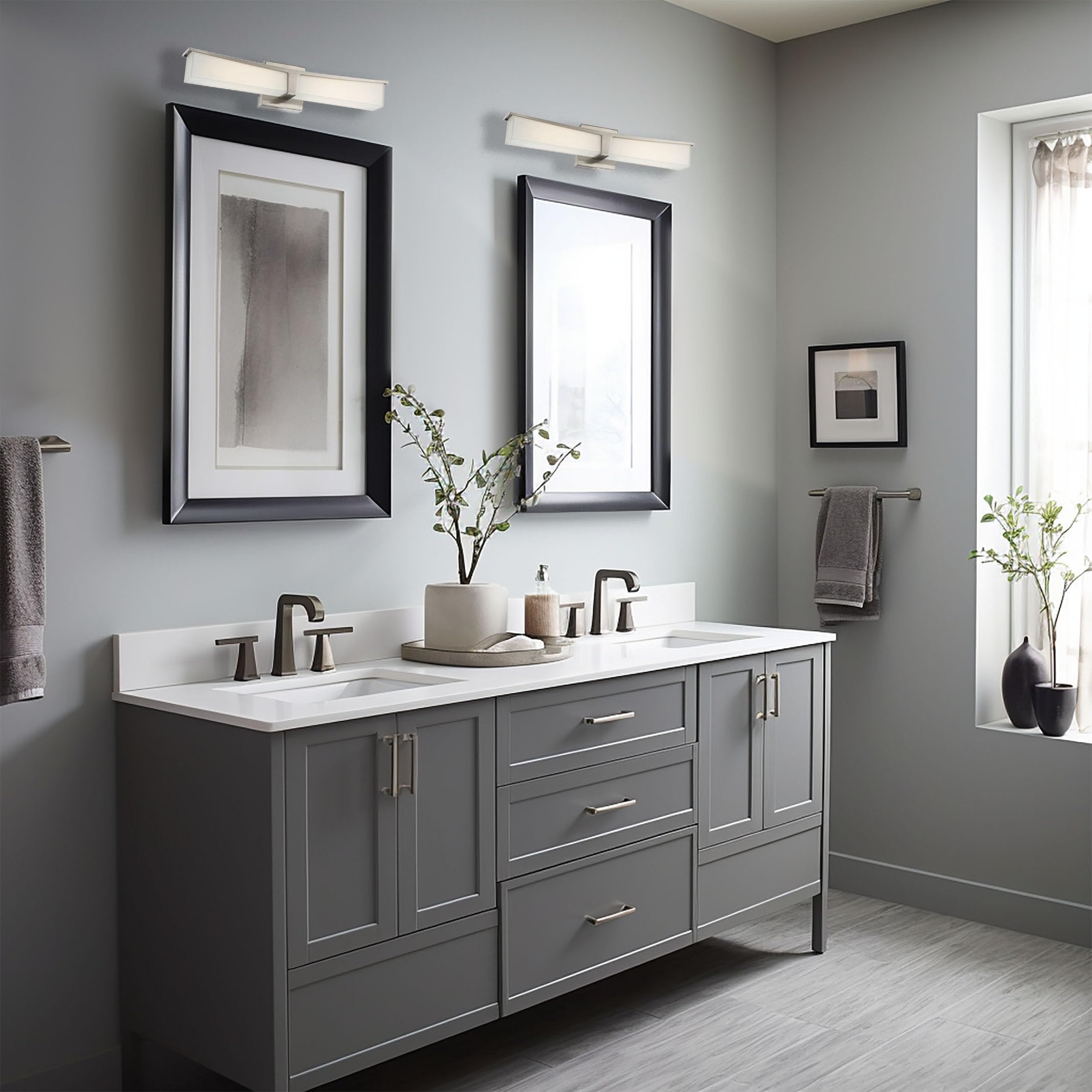 S P1533-084-L Plane LED Vanity Bath Light, 1-Light, 30 Total Watts