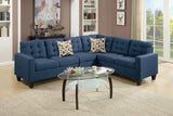 Bobkona Burril Linen-Like 4 Piece Left or Right Hand Reversible Sectional Set