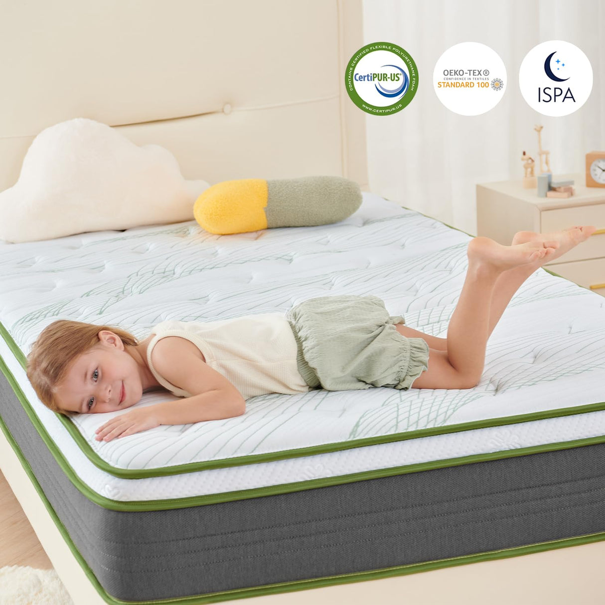 Twin Size Mattress, 10 Inch Hybrid Mattress in a Box with Individually Wrapped Pocket