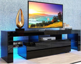 TV Stand for 65 inch TVs, 20 Minutes Quick Assembly Entertainment Center with LED