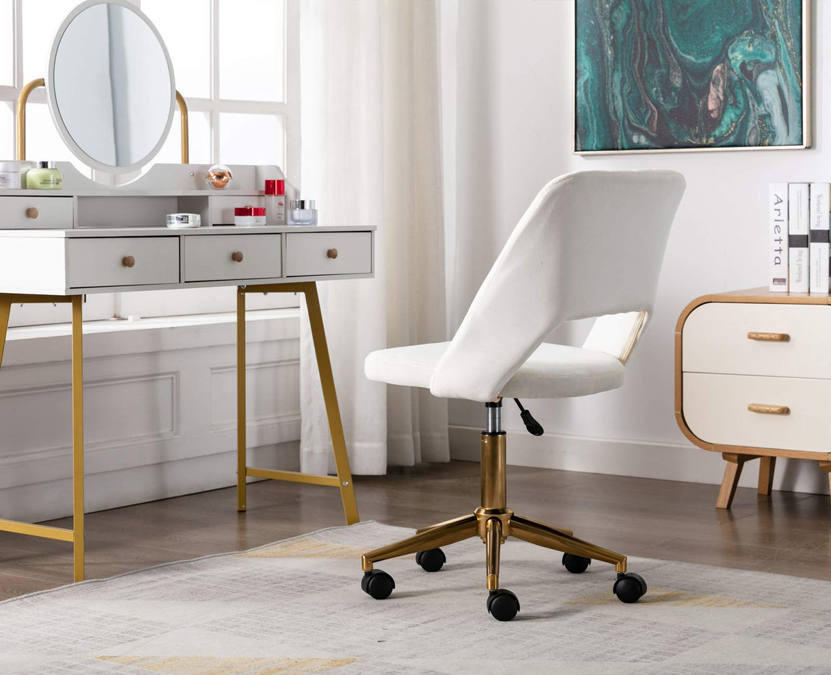 elvet Office Desk Chair with Wheels, Mid Back Modern Home Office Chair Small and Cute