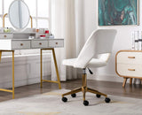 elvet Office Desk Chair with Wheels, Mid Back Modern Home Office Chair Small and Cute