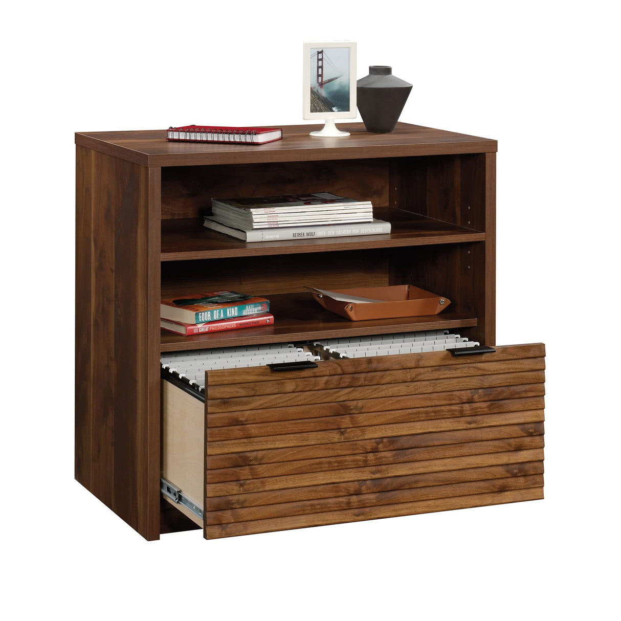 Harvey Park Lateral File, L: 30.87" x H: 19.29" x W: 30.00", Grand Walnut Finish