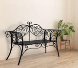52" Outdoor Garden Bench Patio Bench for Outdoors Front Porch Furniture Iron Patio