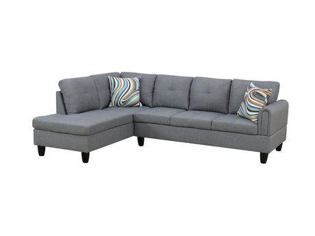 MZX-Niki-SF-00043-LWJ Sofas & Couches, Left Chaise, Grey-Linen