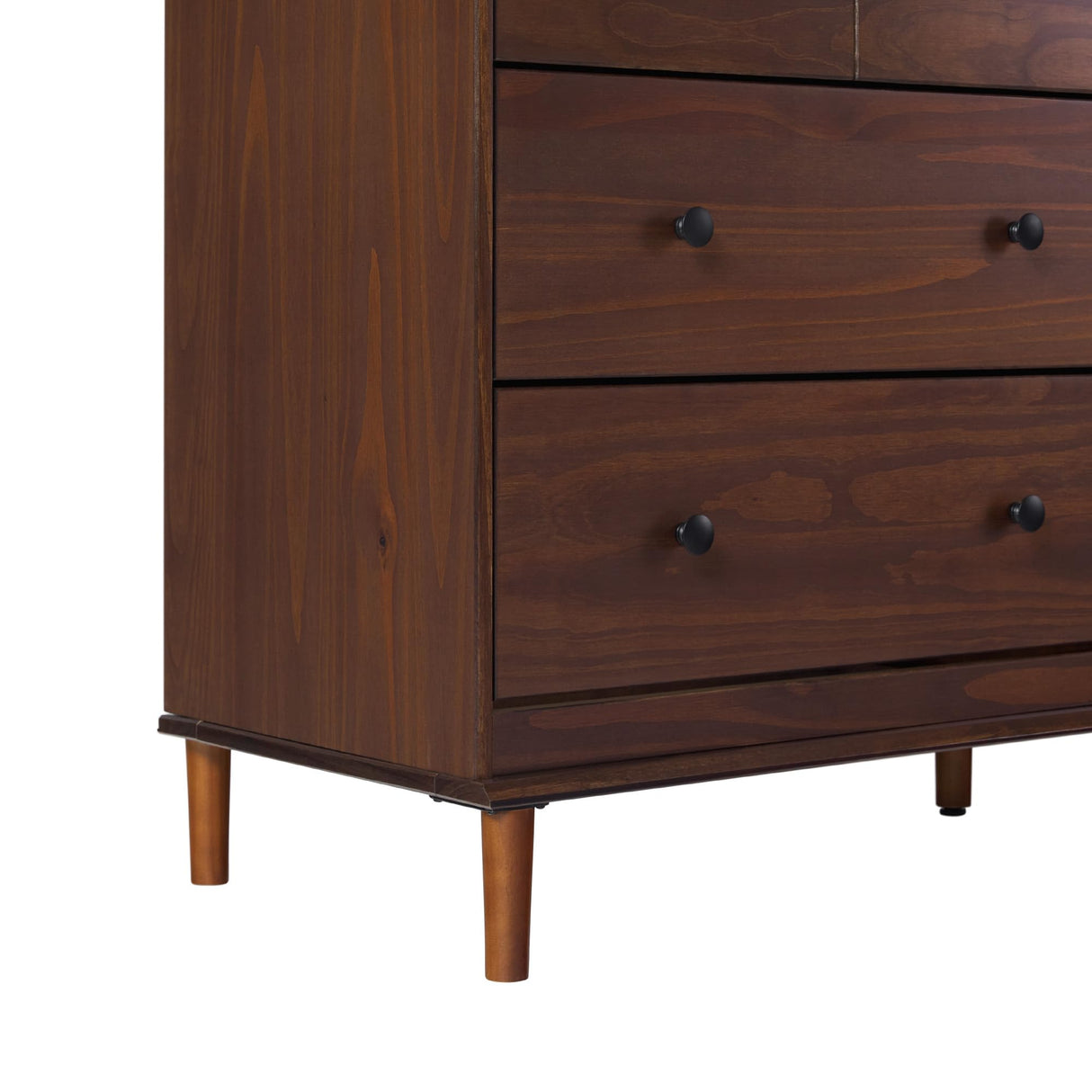 Modern 6-Drawer Solid Wood Dresser Bedroom Storage, 57 Inch