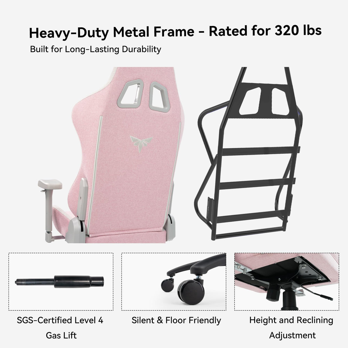 Gaming Chair with 4D Armrests - 155° Reclining High Back Ergonomic Office Chair