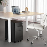 Mobile File Pedestal, File Cabinet with 3 Drawers, Slim Design Under Desk Storage