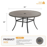 54" Outdoor Round Patio Table for Lawn Garden