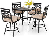 Outdoor Swivel Bar Stools Set of 2，Patio Counter Height Bar Chairs