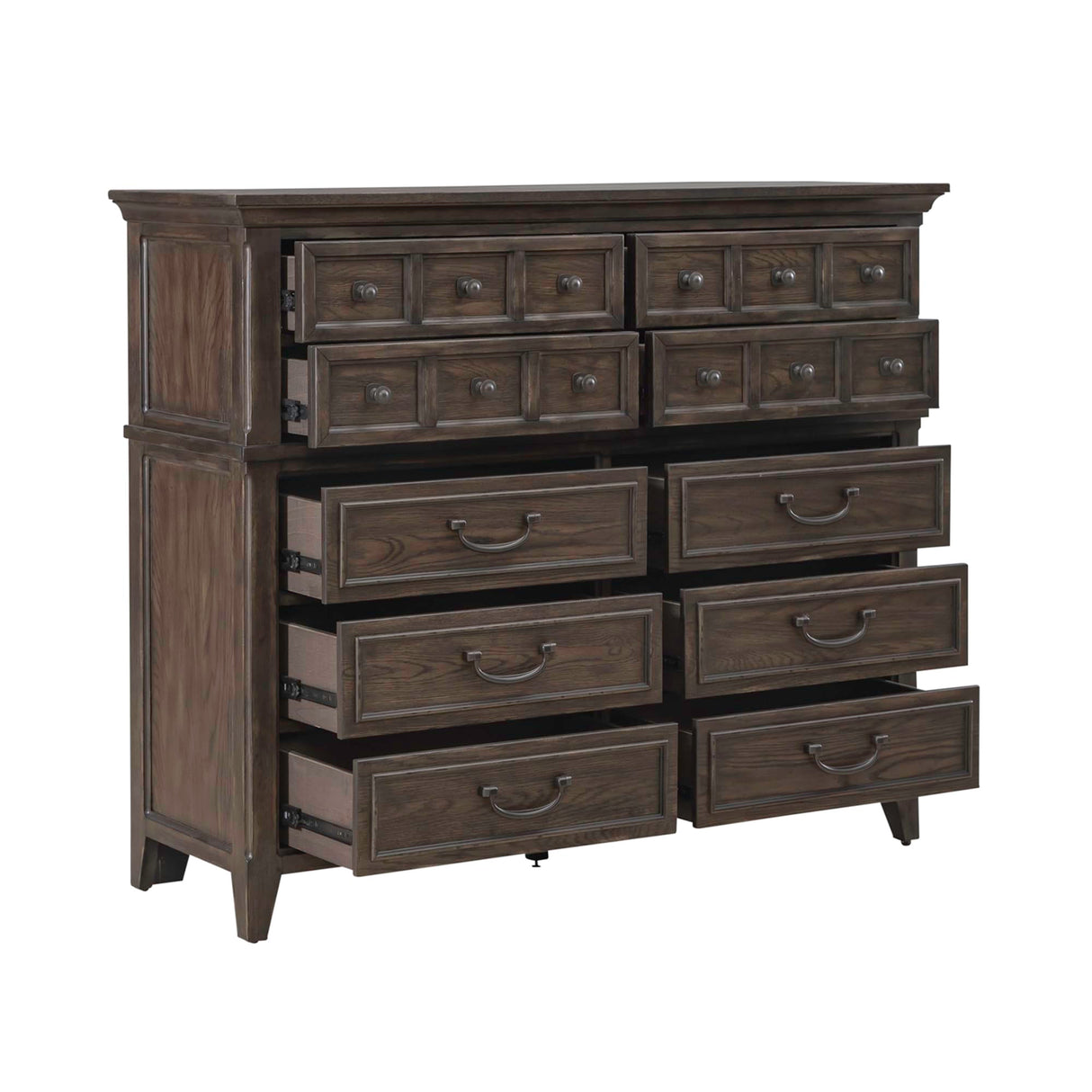 Furniture Paradise Valley 10 Drawer Chesser - Saddle Brown