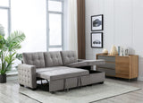 76.8'' Pull Out Sleeper Reversible Sectional Storage Sofa Bed, Convertible Velvet Corner Sofa Bed and Reversible