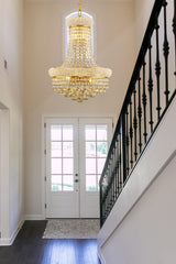 10 - Light Unique Empire Crystal Chandelier for Foyer Entryway Living Room Dining Room