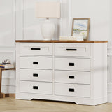 8 Drawers White Dresser Chests for Bedroom,Rustic Tall Chset of Drawers,Dressers