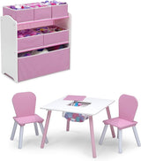 4-Piece Toddler Playroom Set, Pink/White