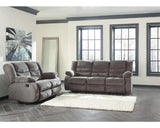 Tulen Modern Manual Pull Tab Reclining Loveseat, Dark Gray