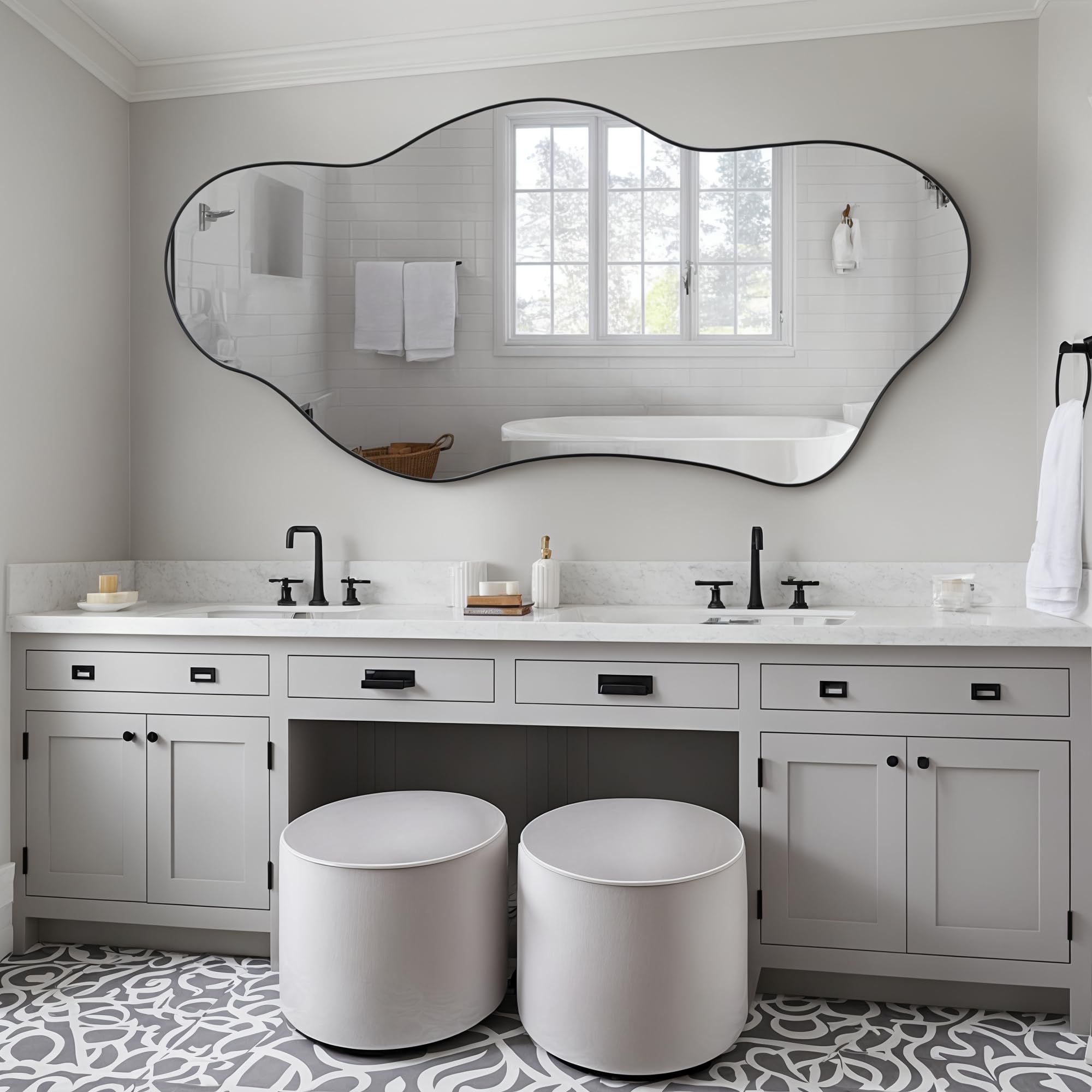 Irregular Wall Mirror 30"x61" Wall Mirror for Wall Mirrors Decorative Asymmetrical Mirror Wall-Mounted