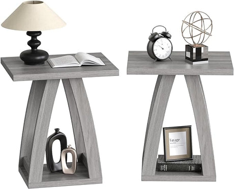 Side Table, Nightstand, Sofa Side Table with Shelf, Modern End Table for Living Room,