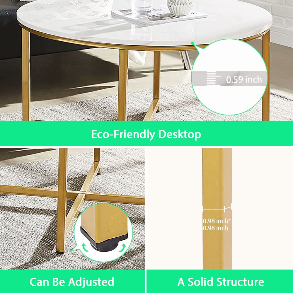 Modern Round Coffee Table for Living Room, Sofa Center Table for Dining Room,