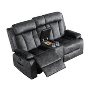 Loveseat-Power Reclining Loveseat with Console,Love Seat Recliner Sofa,Dual Reclining loveseat with Heat and Massage,Cup Holders, USB & Type-C Charge Ports,Pocket, for Living Room