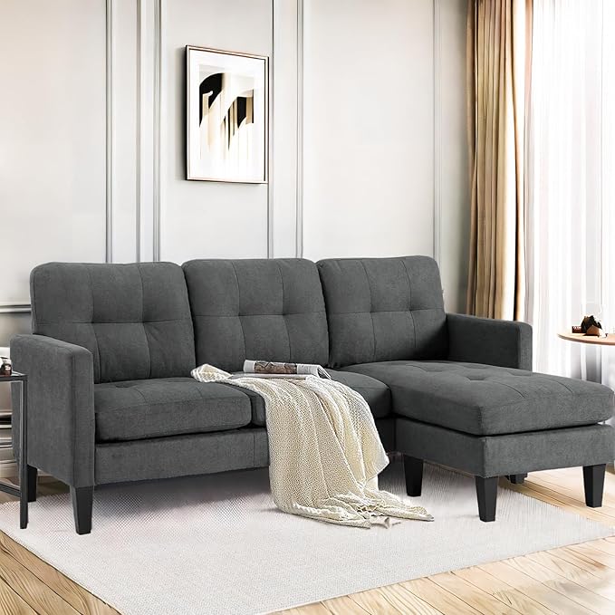 L-Shaped Sectional Modern Sofa - Convertible Sofa Sleeper Sofa Bed Couch Set