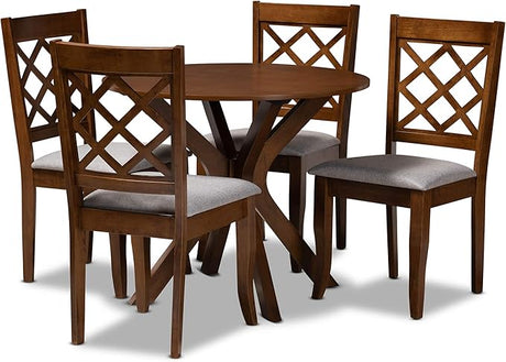 Jana Dining Set, 7-Piece, Grey/Espresso Brown