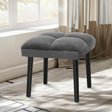 Ottoman Stool, Square Makeup Stool with Wooden Legs, Small Ottoman Stool Chair