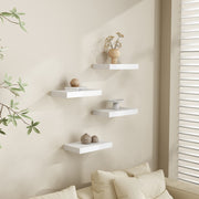 9" Deep White Floating Shelf Set of 2, Wall Shelves for Bathroom