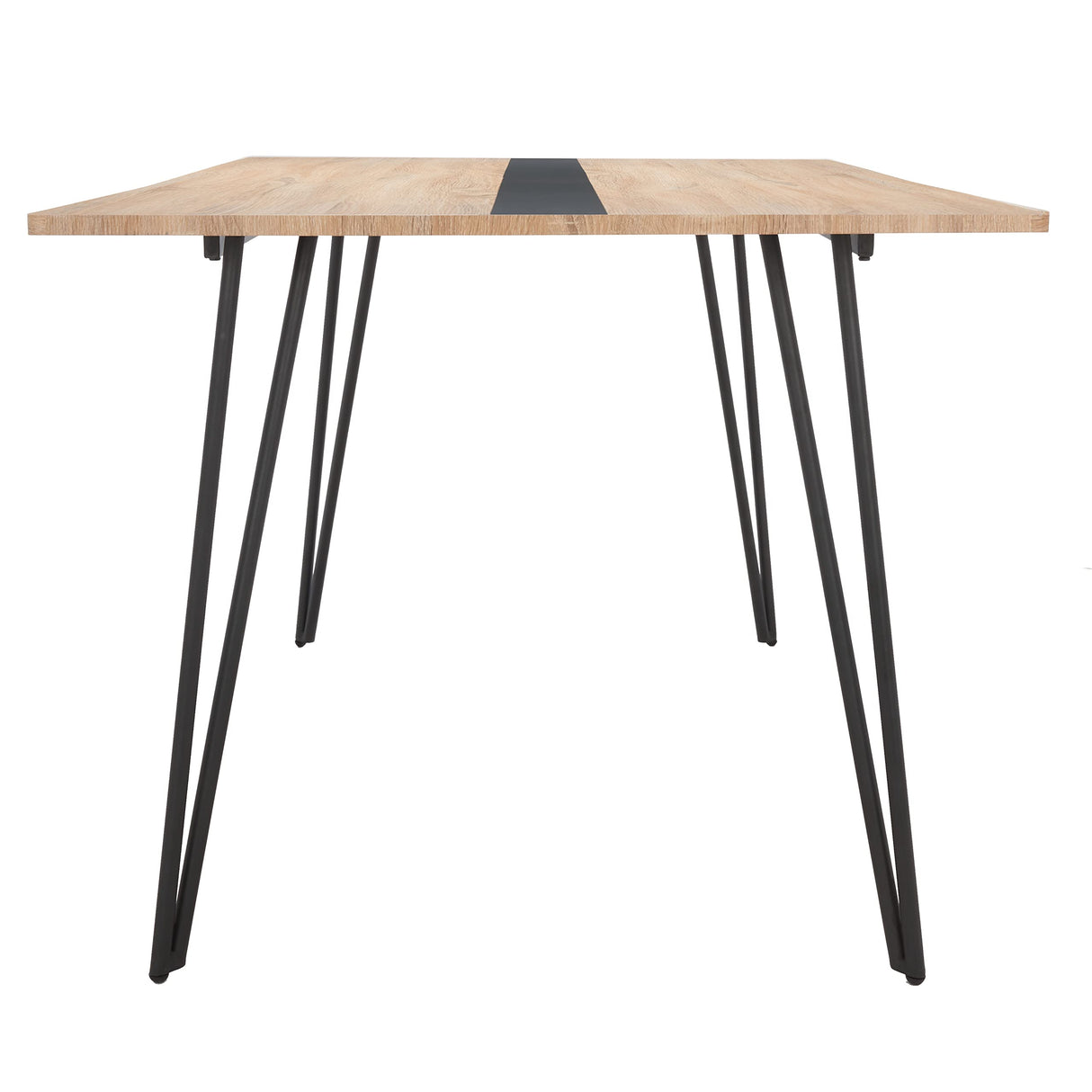 Home Collection Alarick Mid-Century Modern Natural/Black Hairpin Leg Dining Table