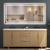 84x32 Led Mirror for Bathroom, Front and Backlit, CRI 90+, 3-Color