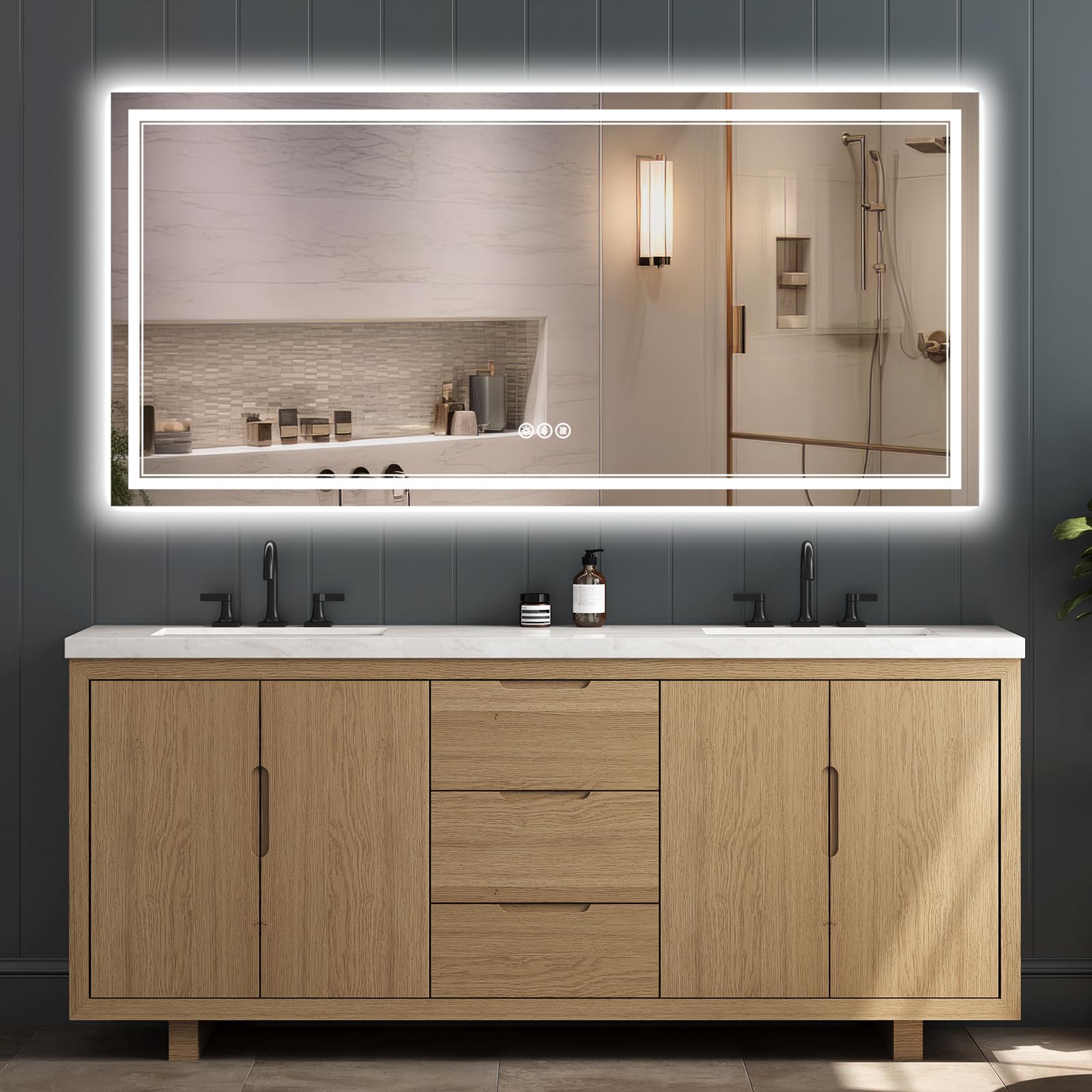Led Mirror for Bathroom, Front and Backlit
