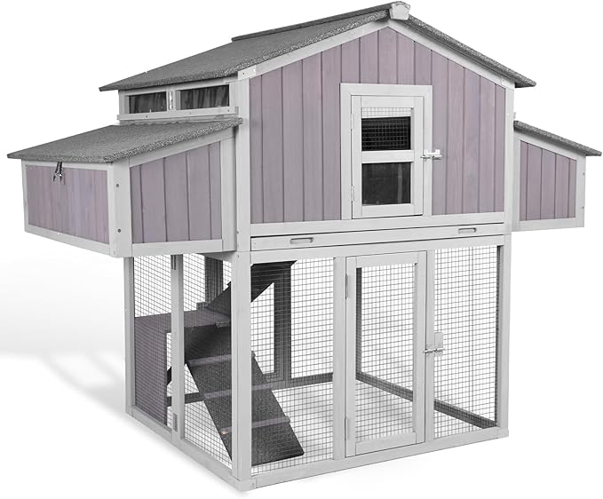 FeatherFort Chicken Coop –  Large Run, Nesting Box & Easy-Clean Trays