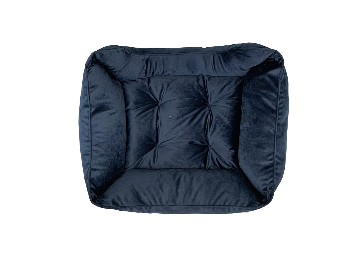 Luxury Dog Bed - Comfortable Tufted Velvet Cushion for Small to Large Dogs