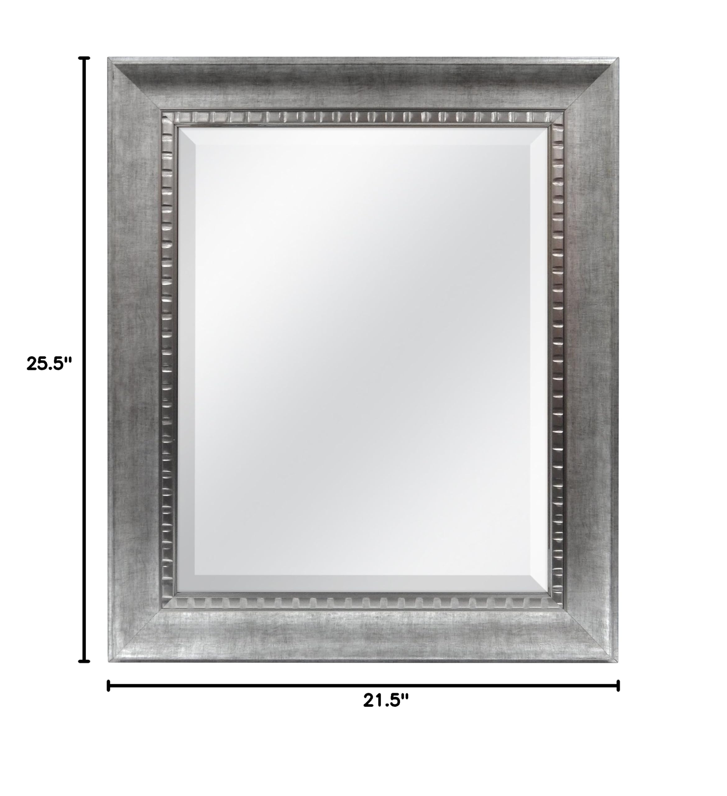 Sloped Mirror,  Overall Size, Silver