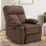 Manual Recliner Chair, Small Recliner Chairs for Adults with Overstuffed Back and Arms, Lazy Boy Recliner Chair, Velvet Reclining Chairs for Living Room, Bedroom, Home Theater, Gray