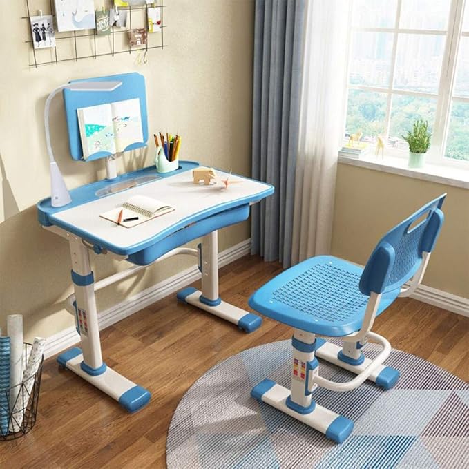 Kids Desk and Chair Set, Height Adjustable Kids Study Desk for Bedroom