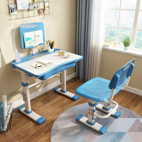 LVYUAN Kids Desk and Chair Set, Height Adjustable Kids Study Desk for Bedroom