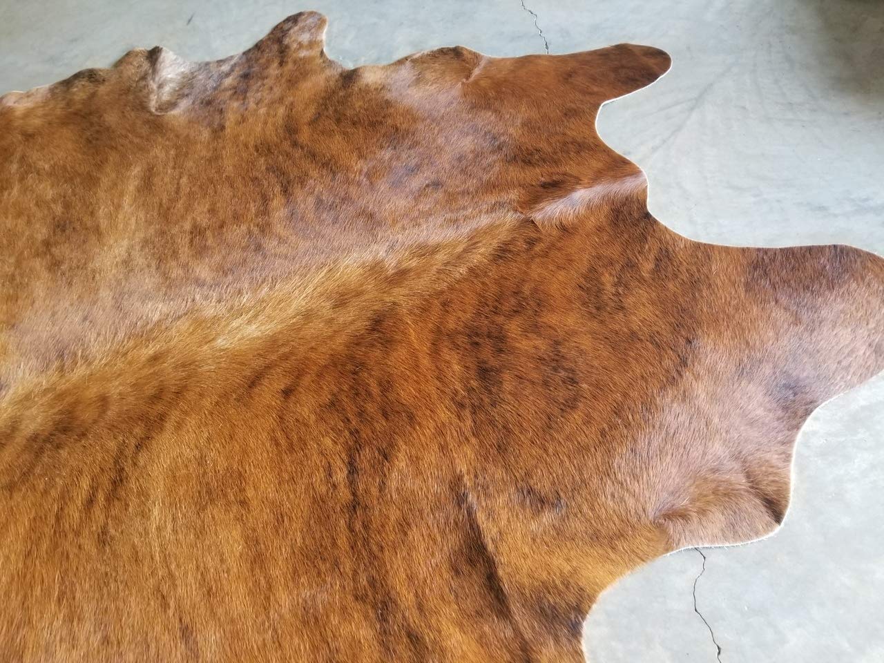 100% Genuine Brazilian Cowhide Rug - Brindle Brown - Luxury Cowskin Leather Area
