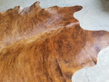 100% Genuine Brazilian Cowhide Rug - Brindle Brown - Luxury Cowskin Leather Area