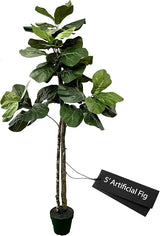 6 Ft Fiddle Leaf Fig Tree - Artificial Faux Fiddle Leaf Fig - 6 Foot Tall Fake Standing