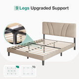 Full Size Bed Frame with Adjustable Headboard Platform Bed Frame Full Size