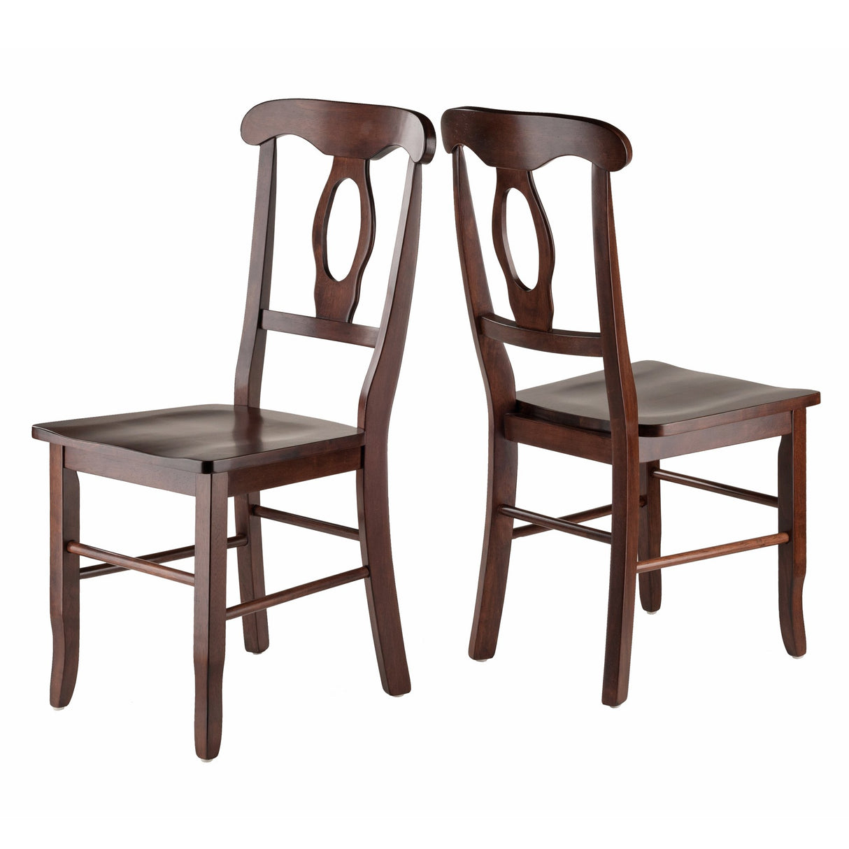 Inglewood 5-PC Set Table w/ 4 Key Hole Back Chairs Dining, Walnut