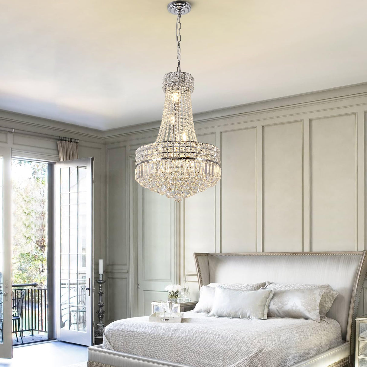 Crystal Chandelier, Modern Hanging Chandelier Light Fixture Empire Chandelier