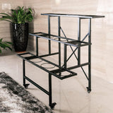 Moving Plant Stand with Wheels Heavy Duty Garden Cart Display Flower Shelf