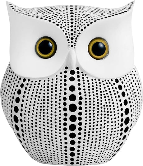 Owl Statue for Home Decor Accents Office Decoration, APPS2Car Handmade Polka Dots Buhos Modern Bird Figurine for Indoor Book Shelf