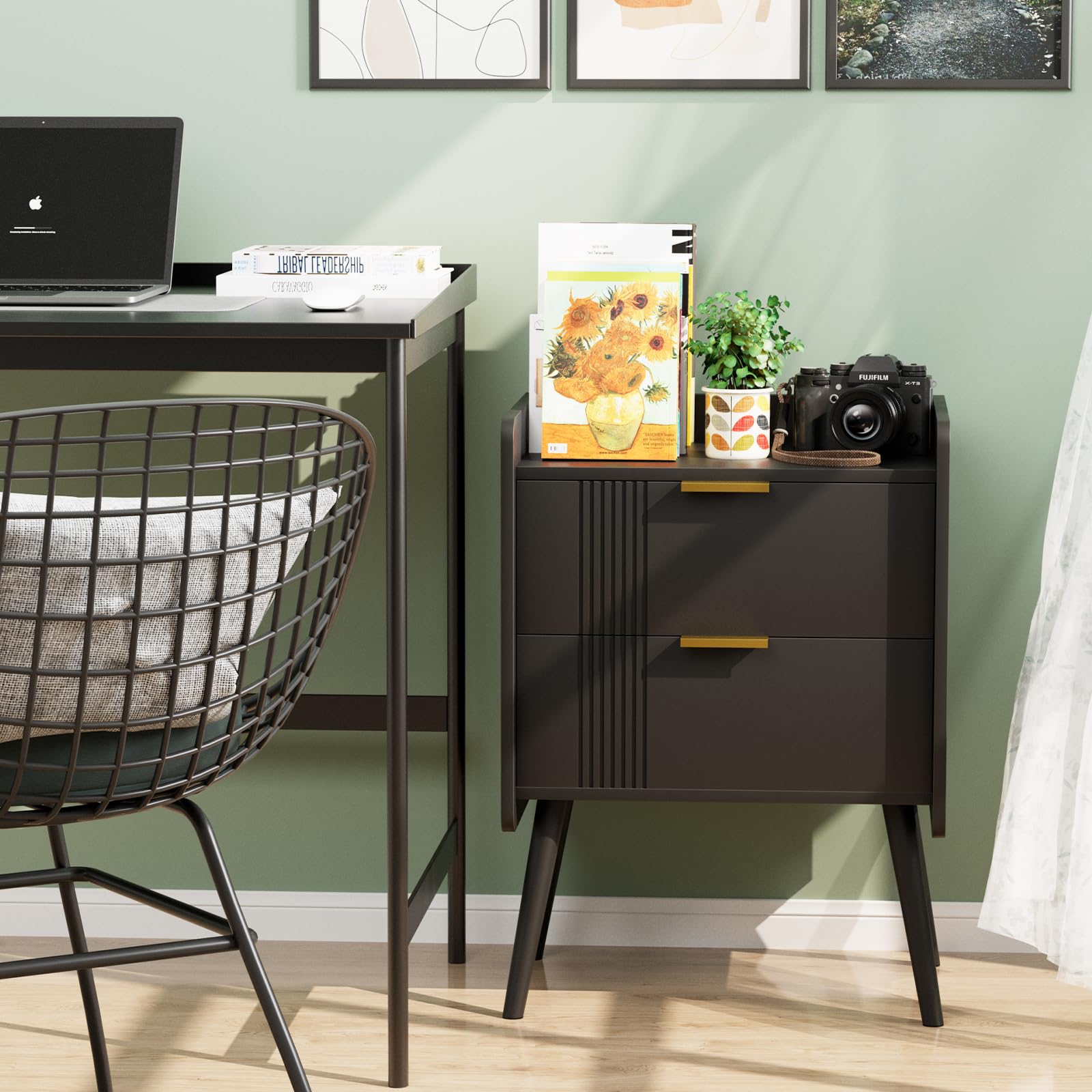 White Nightstand Modern Bedside Table