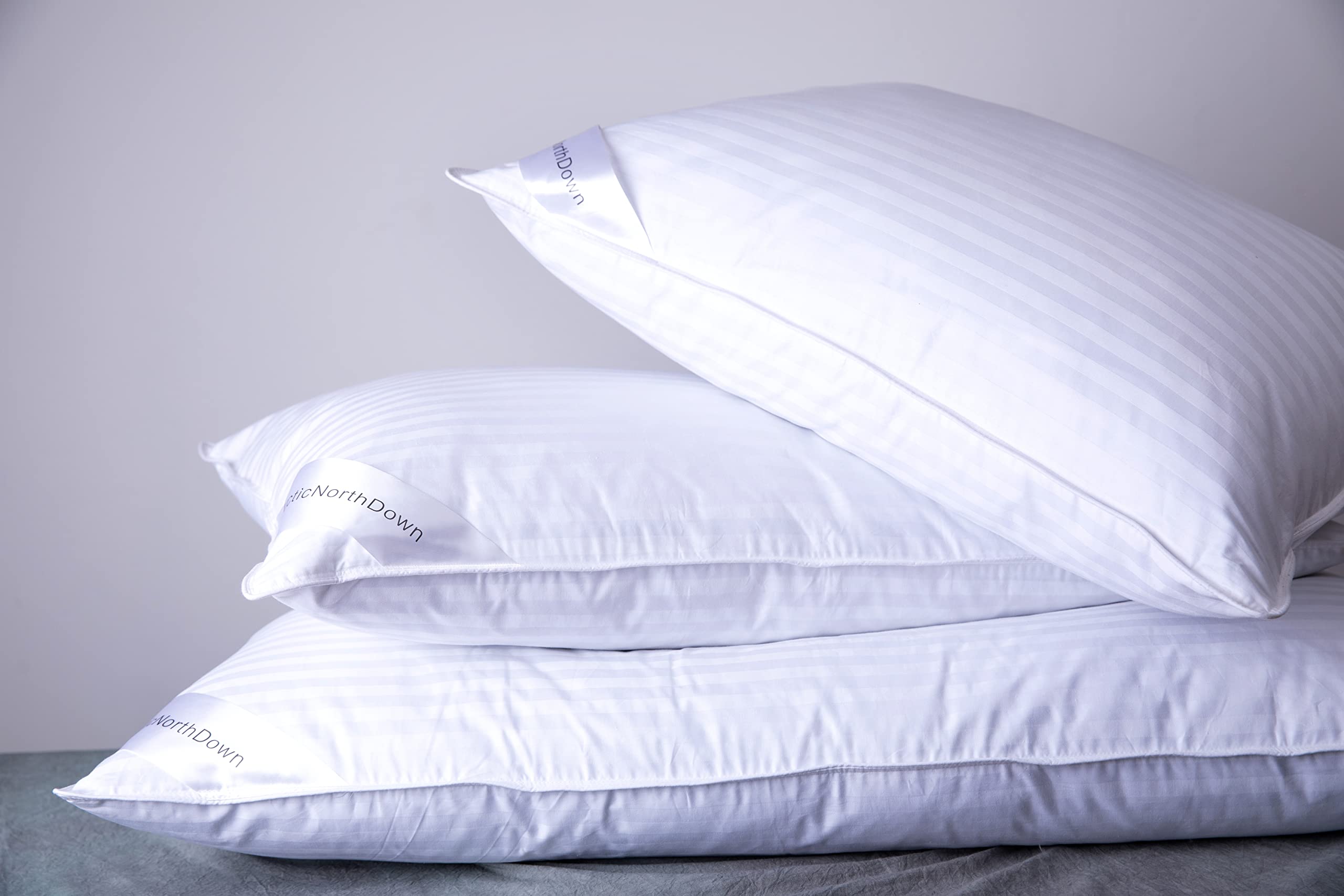 Standard Goose Down Feather Hotel Collection Bed Pillows for Sleeping One Pillow for Back